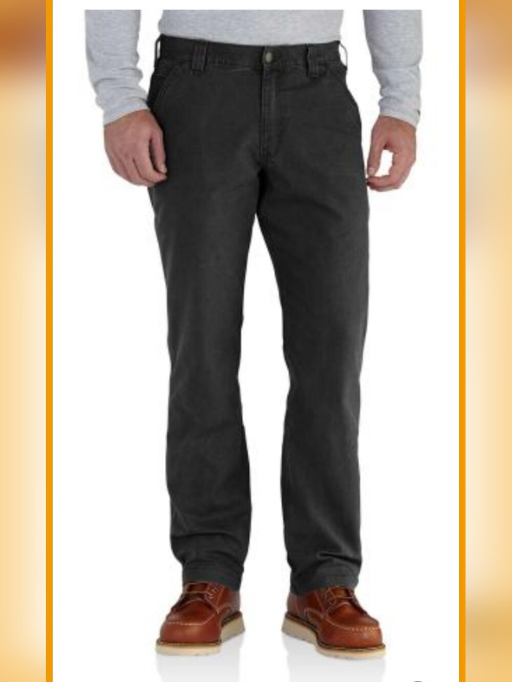 Carhartt Work Pant Mens 36x34 BLACK Rugged Flex Relaxed Fit Canvas Rigby